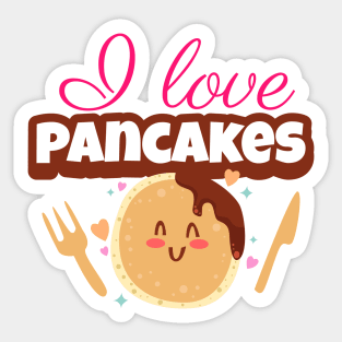 I Love Pancakes Cute Design Sticker